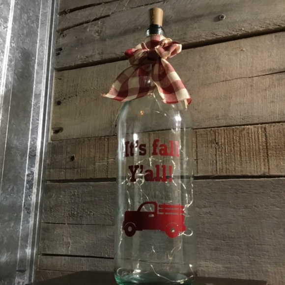 Handmade- ‘It’s Fall Y’all’ wine bottle lantern - Picture 12 of 14